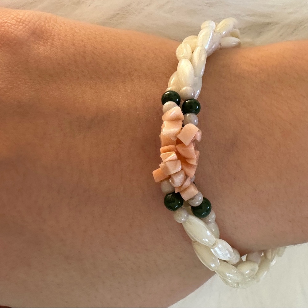 Vintage 14k GF Pearl and Coral Bracelet